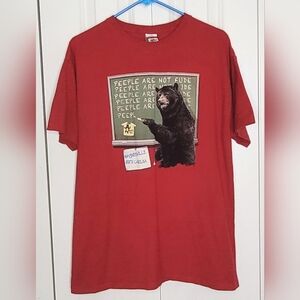 "People Are Not Fude" Bear Waynesville North Carolina T-Shirt Size L